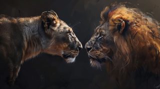 Lions Embrace in Ultra HD Wallpaper