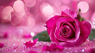 Mellow Pink Rose Romance: Love Desktop Background