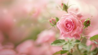 Soft Pink Rose Affection: HD Desktop Background