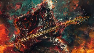 Electric Riffs: AI Metal Music Wallpaper in 4K