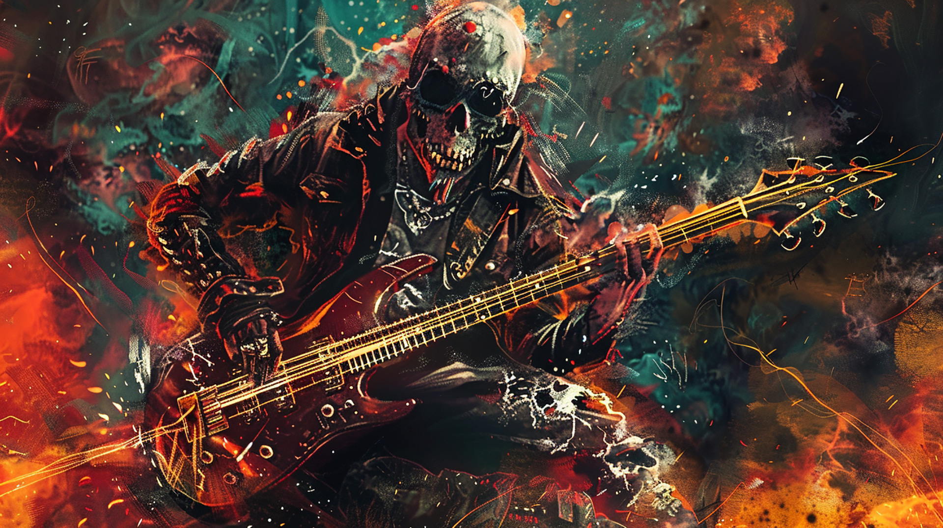Electric Riffs: AI Metal Music Wallpaper in 4K