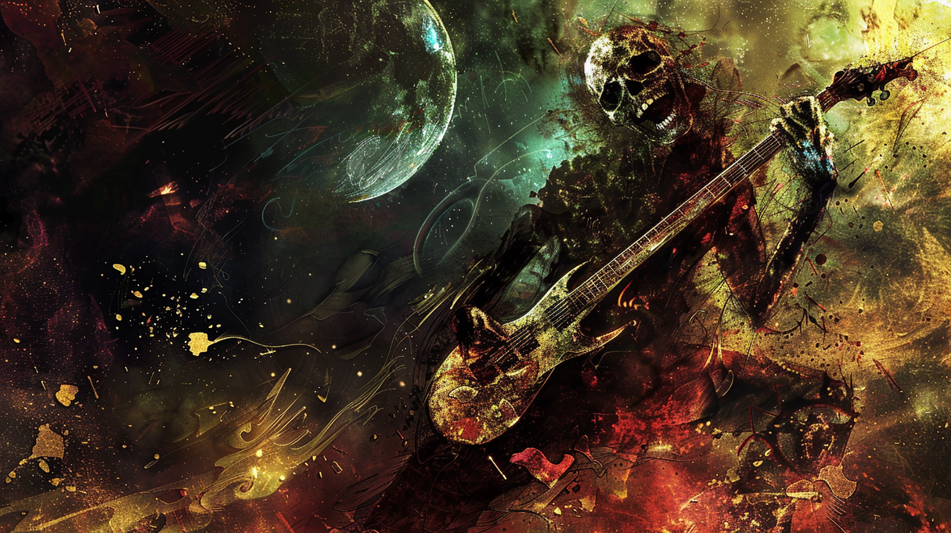 Metallic Symphony: AI Metal Music Digital Background