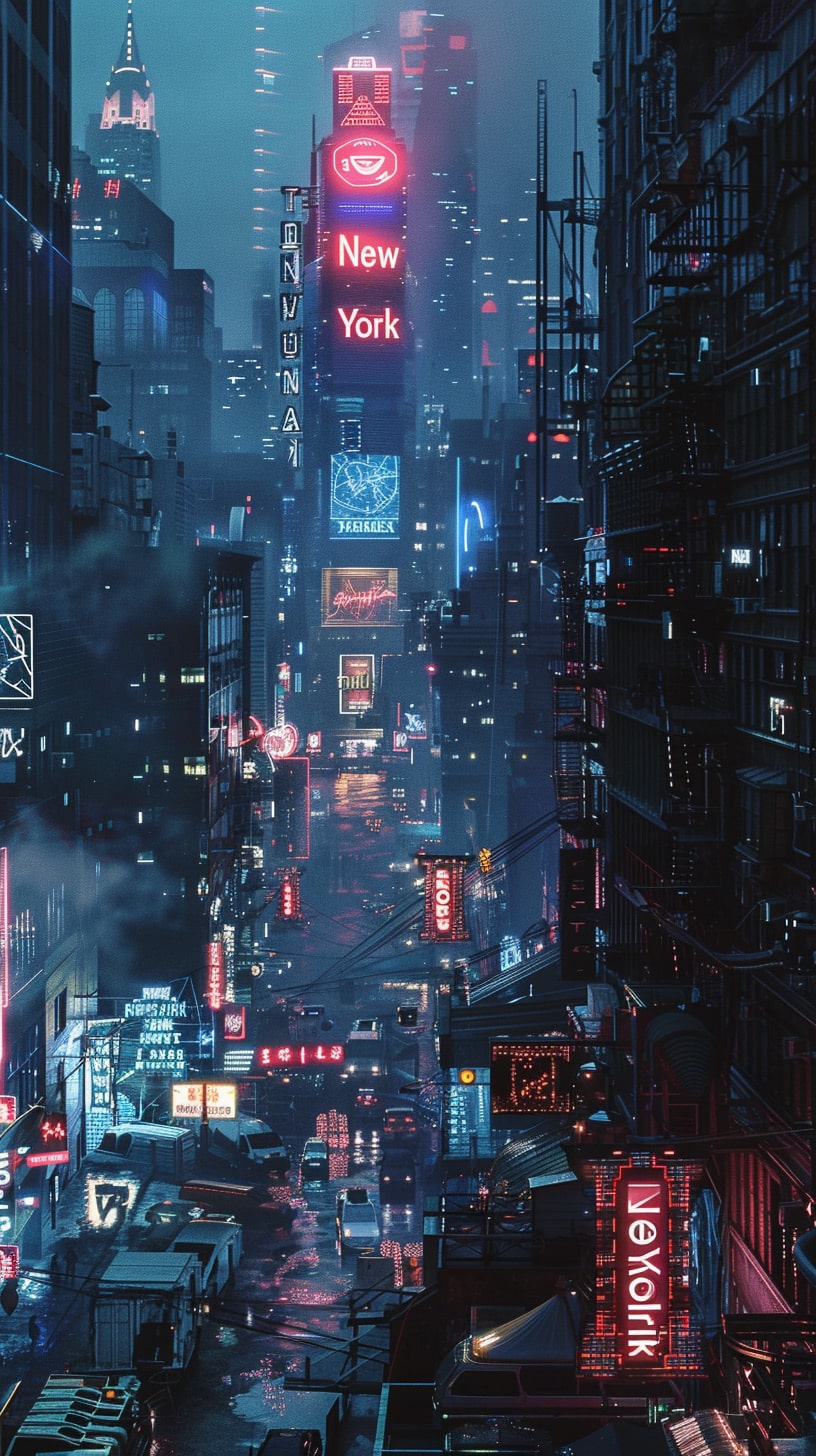 Urban Innovation: Futuristic NYC Technology Mobile Wallpaper