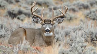 Graceful Grazers: AI-Enhanced Mule Deer Image