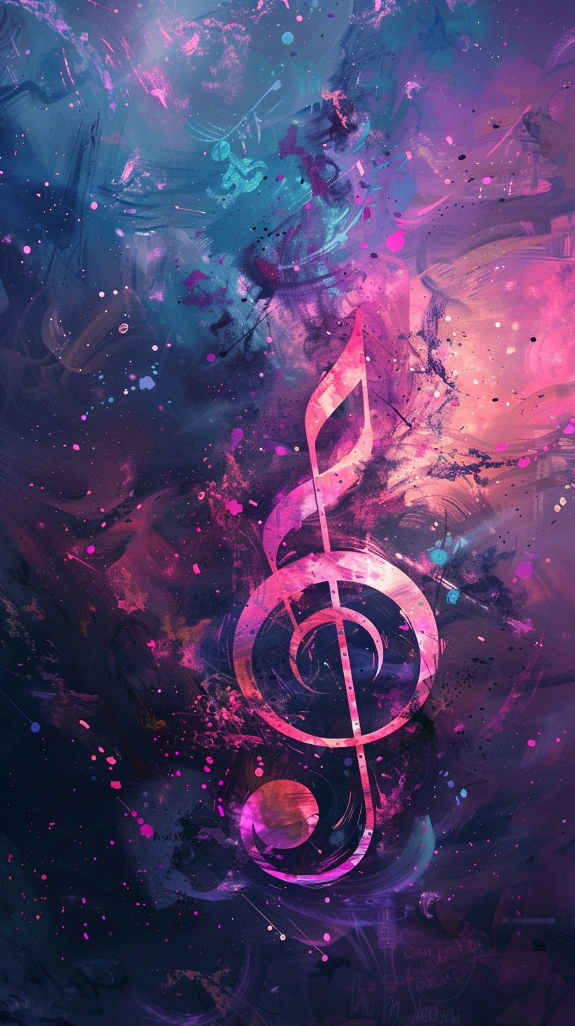 Melodic Journey: Music-Themed iPhone Wallpaper