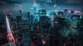 Digital Downtown: 8K Wallpaper of NYC in 2100