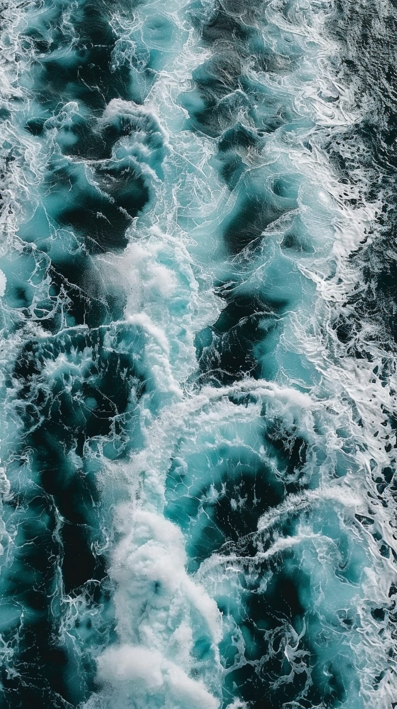 Whimsical Ocean Waves iPhone Wallpaper