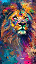 Vibrant Oil Painting of a Lion