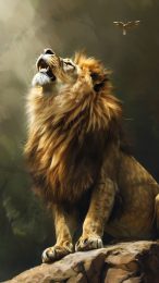 Expressive Oil Artwork of a Lion