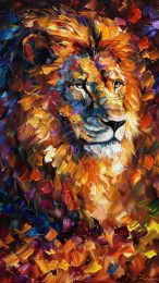 Stunning Lion Portrait in Oil