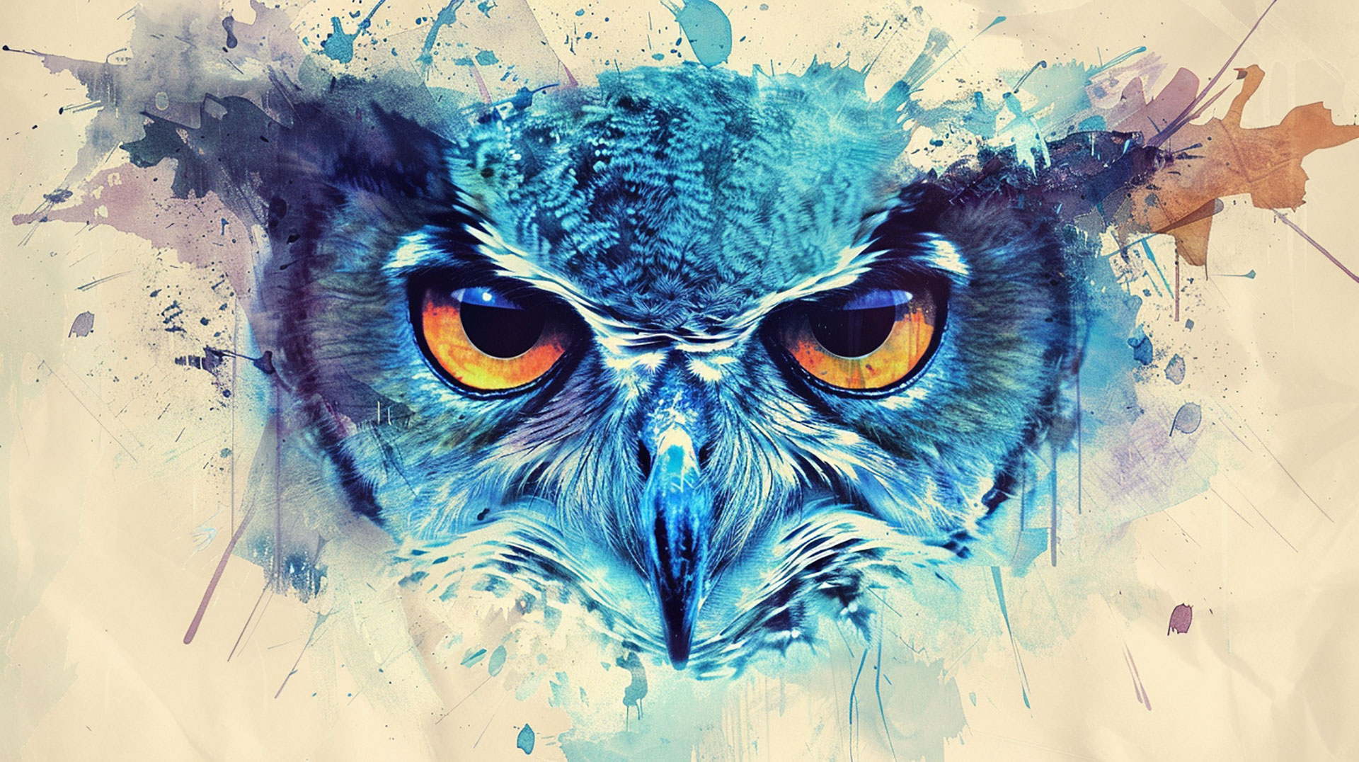 Owl Drawing HD Wallpaper: 16:9 Aspect Ratio