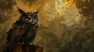 4K Owl Drawing Image: Perfect for Desktop