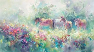 Ethereal Elegance: 4K Unicorn Painting Wallpaper