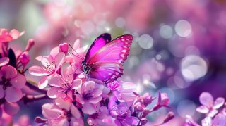 Pink Perfection: Picturesque Pink Butterfly Wallpaper