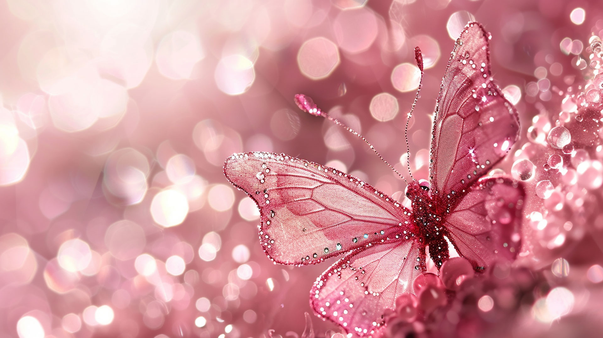 Blushing Beauties: Pink Butterfly HD Wallpaper