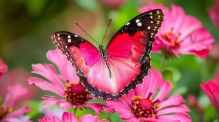 Pink Elegance: Pretty Pink Butterfly Wallpaper