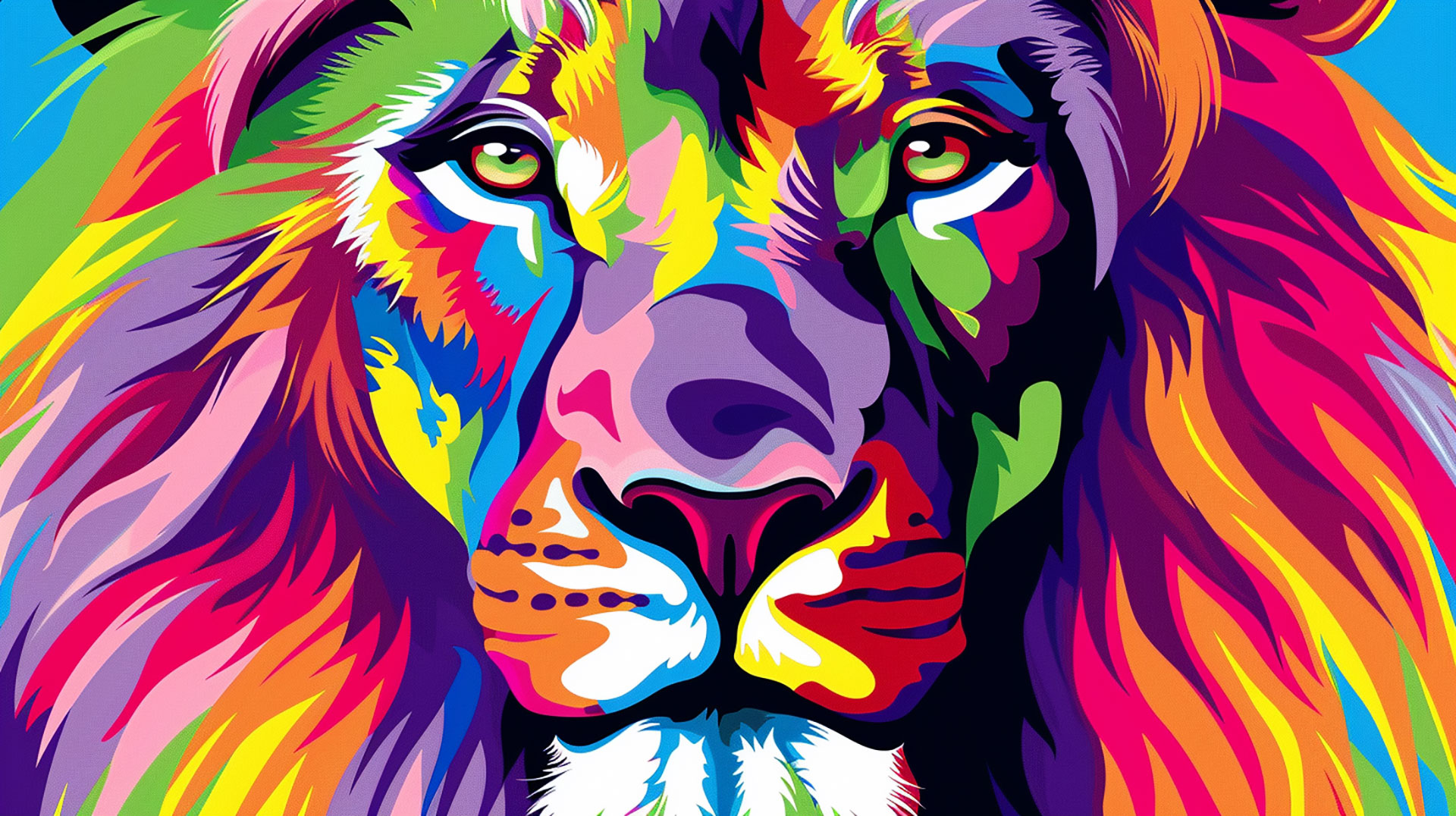 Dynamic Pop Art Lion 4k Desktop Wallpaper