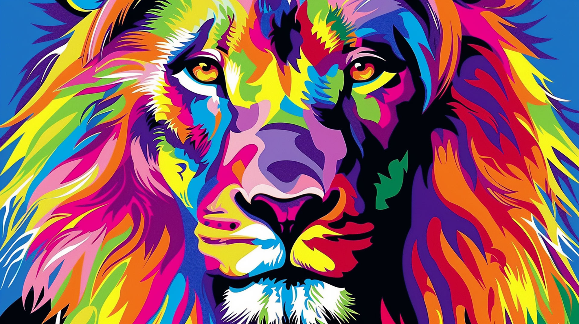 Abstract Pop Art Lion HD Wallpaper