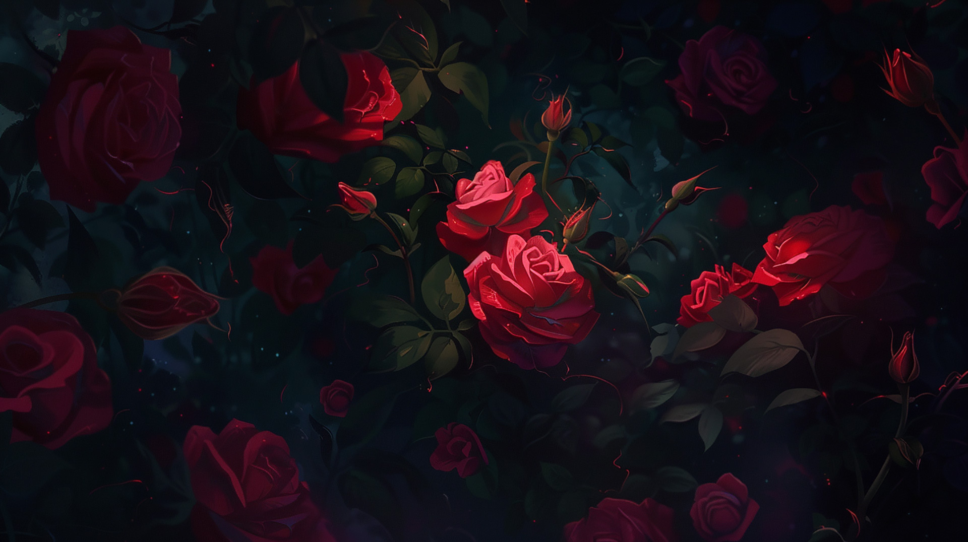 Majestic Rose Majesty: AI-Enhanced Rose Wallpaper