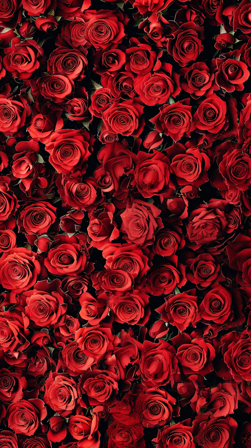 Vibrant Red Roses: Phone Background