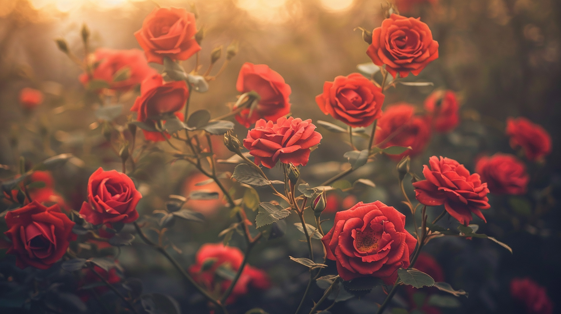 Floral Fantasy: Picturesque Desktop Background with Roses