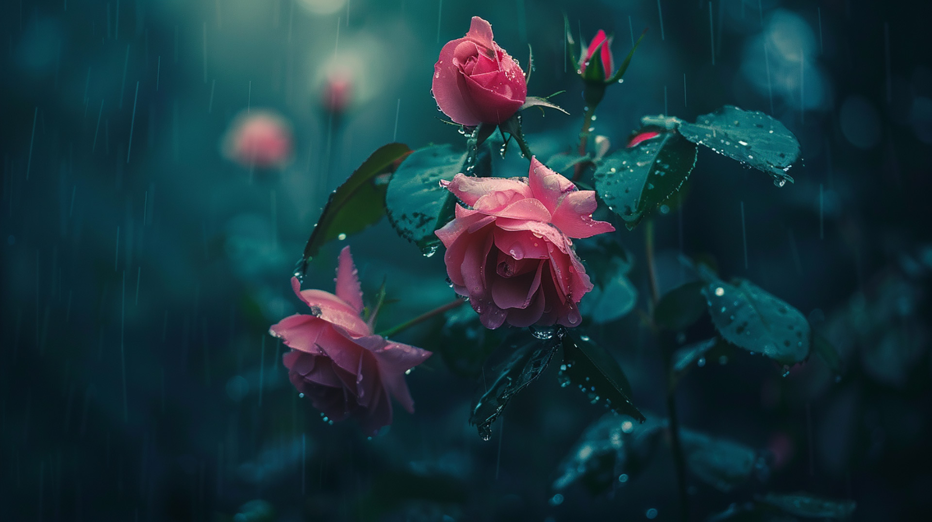 Serene Rose Bouquet: Stunning Desktop Wallpaper