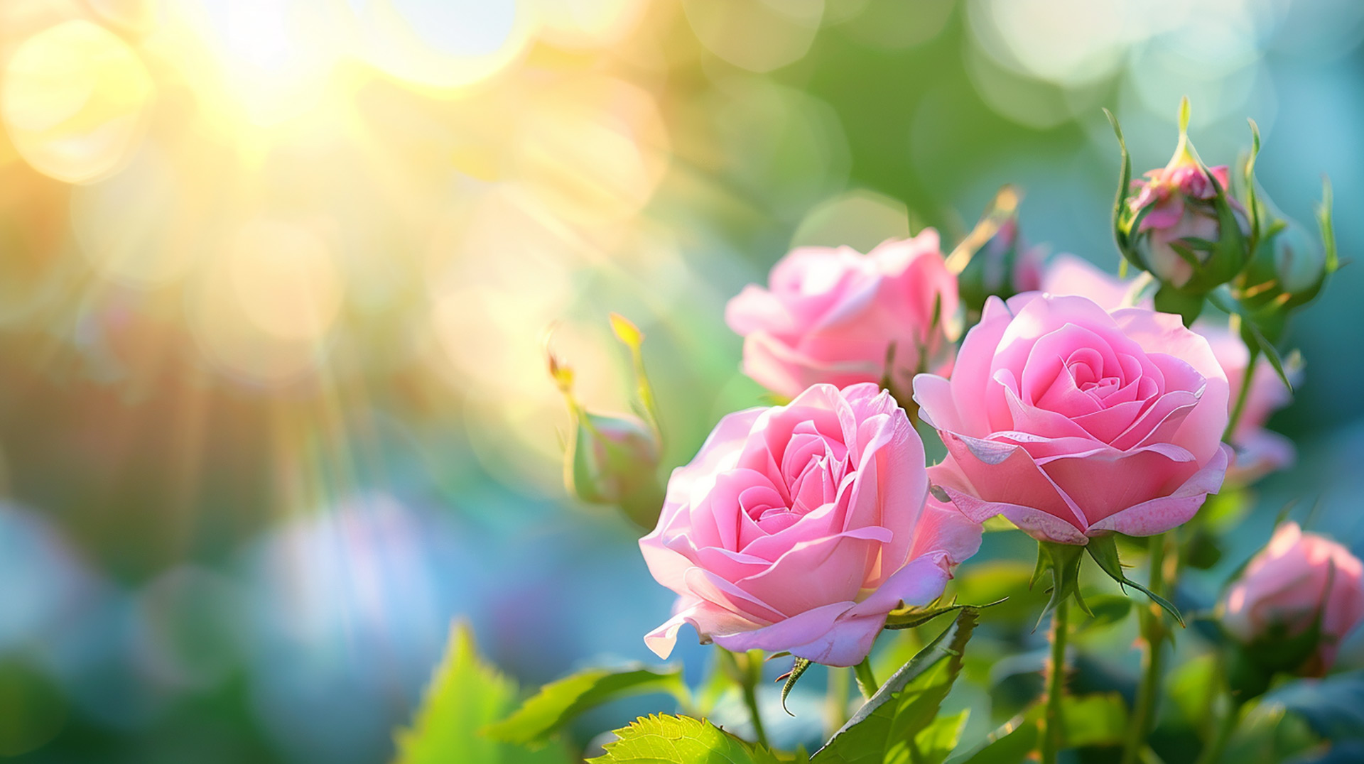 Beautiful Roses in Full Bloom: 1920x1080 Wallpaper