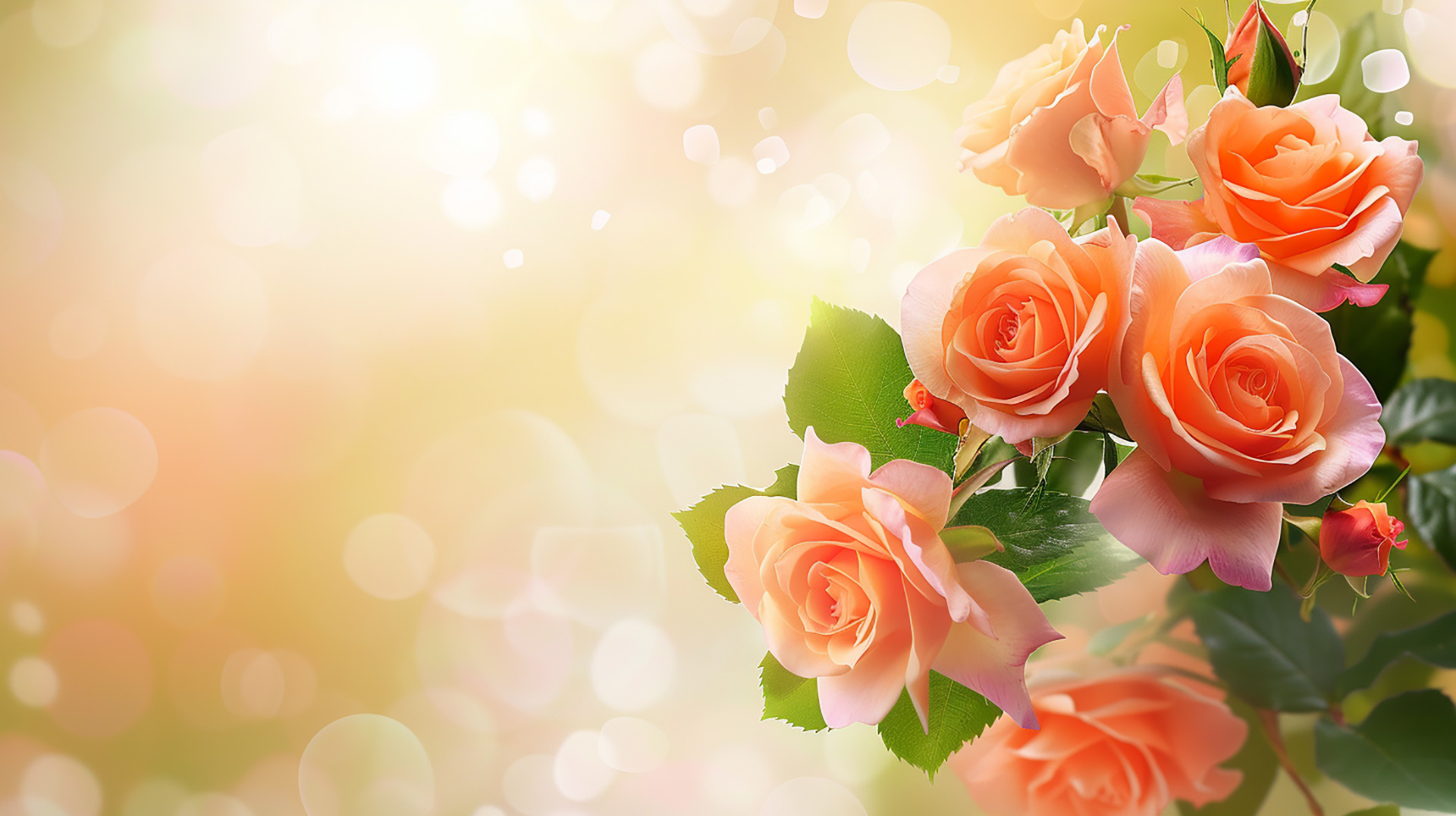 Dreamy Rose Bouquet: High-Resolution Wallpaper