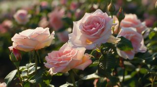 Tranquil Rose Garden: 16:9 Desktop Wallpaper