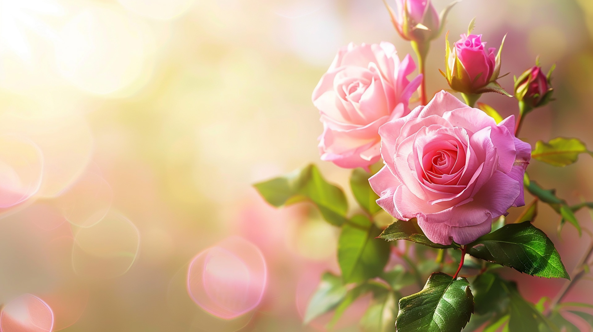 Elegant Roses: AI-Enhanced Desktop Background