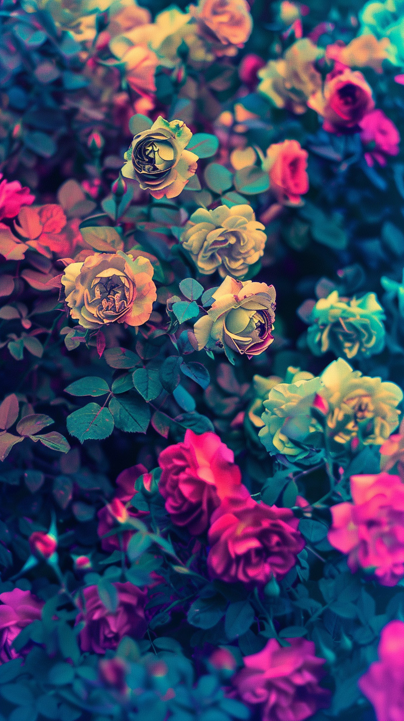 Exquisite Magenta Roses: Phone Background