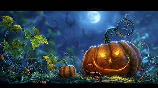 Halloween Pumpkin Trio: Ultra HD AI Photos