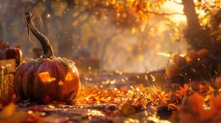 Festive Pumpkin Decor: 16:9 HD Wallpaper