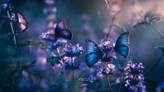 Purple Majesty: HD Purple Butterfly Desktop Wallpaper