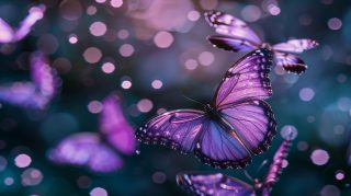 Violet Dreams: Purple Butterfly AI Desktop Background