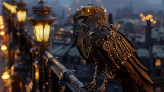 Cybernetic Claws: Bird Raptor AI HD Wallpaper