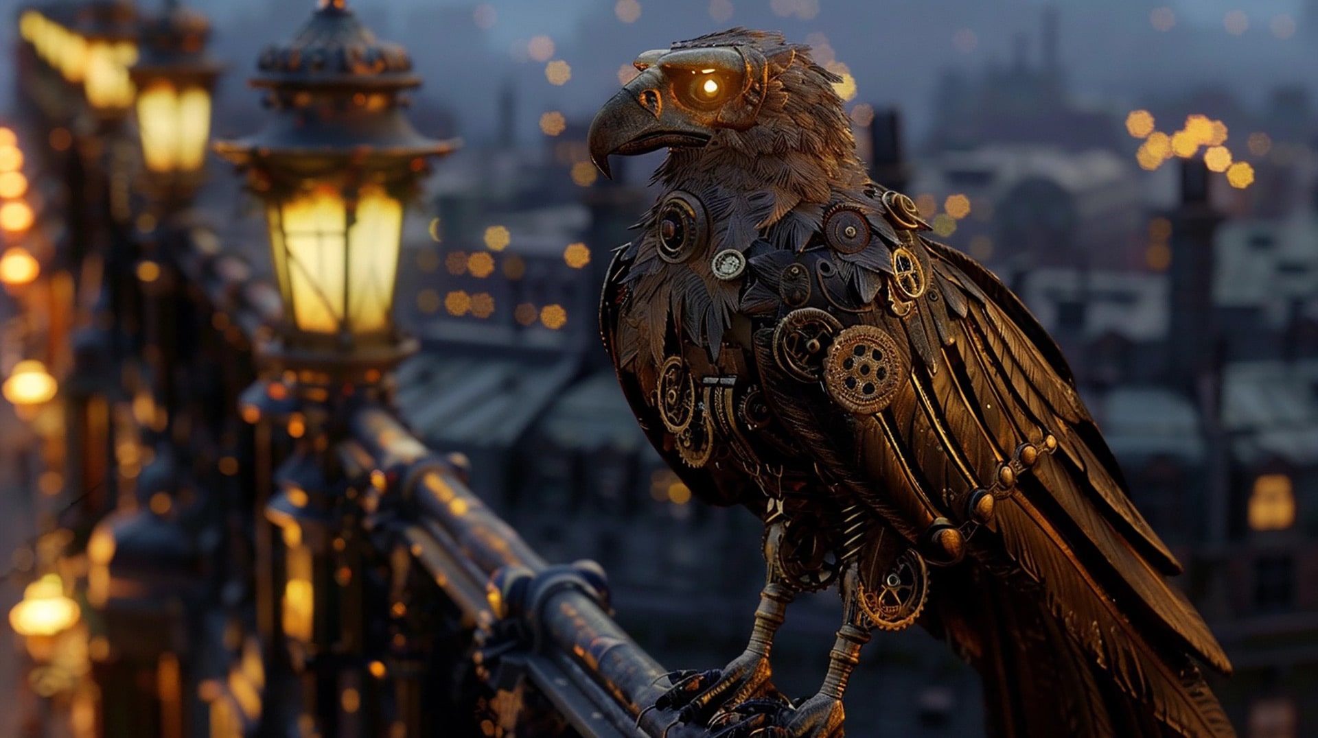 Cybernetic Claws: Bird Raptor AI HD Wallpaper