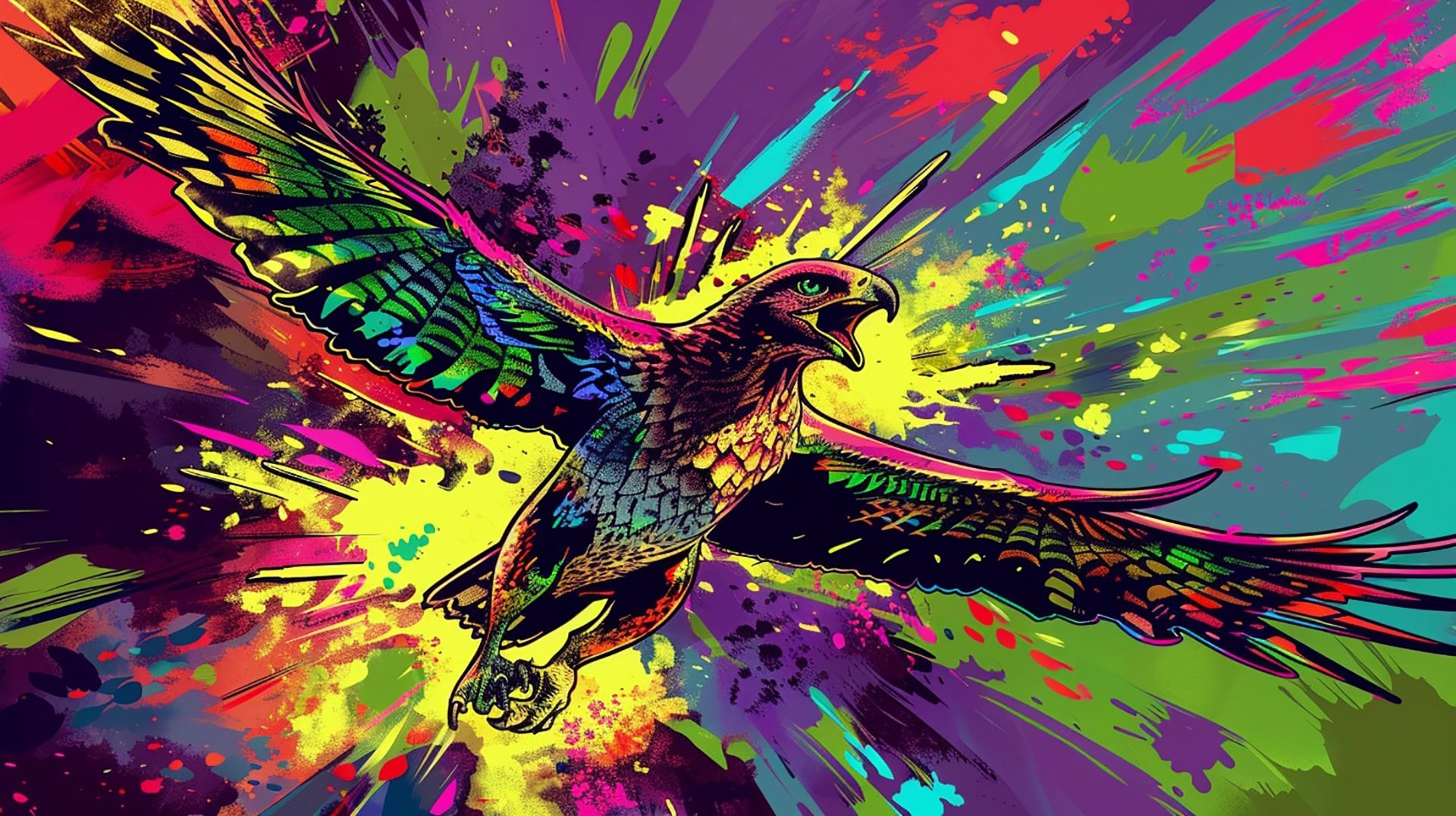 Futuristic Flight: Raptor AI Wallpaper for Desktop