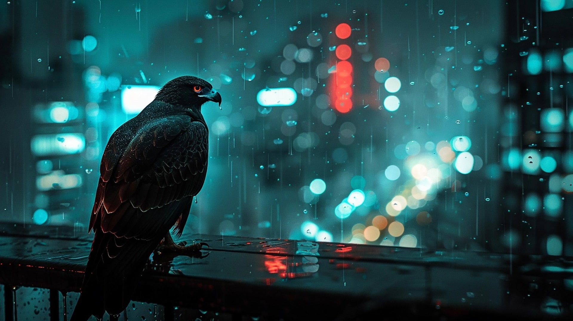 Cybernetic Claws: Bird Raptor AI Desktop Background