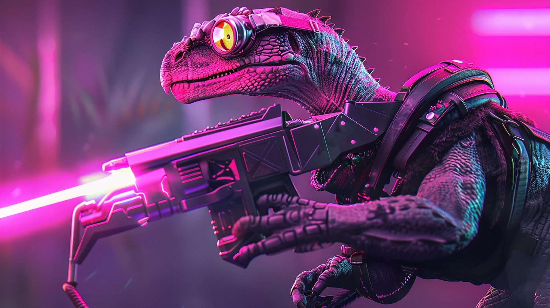 Cyber Sentinel: Bird Raptor AI Desktop Wallpaper
