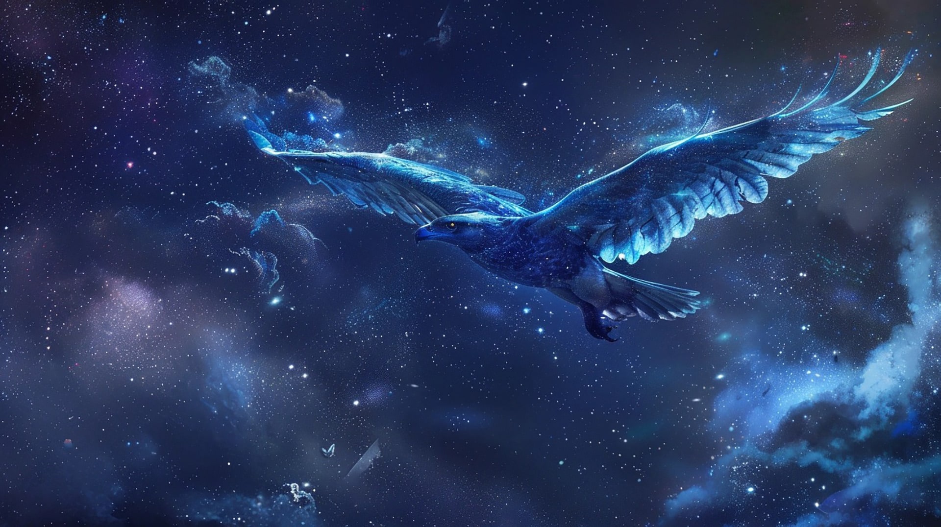 Futuristic Falconry: Bird Raptor AI Image Wallpaper