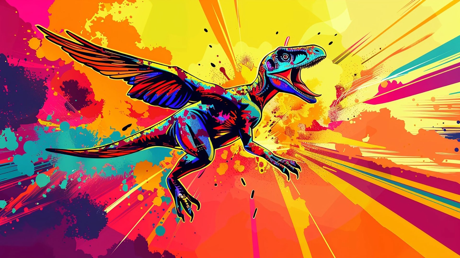 Futuristic Falcon: Bird Raptor AI Desktop Wallpaper
