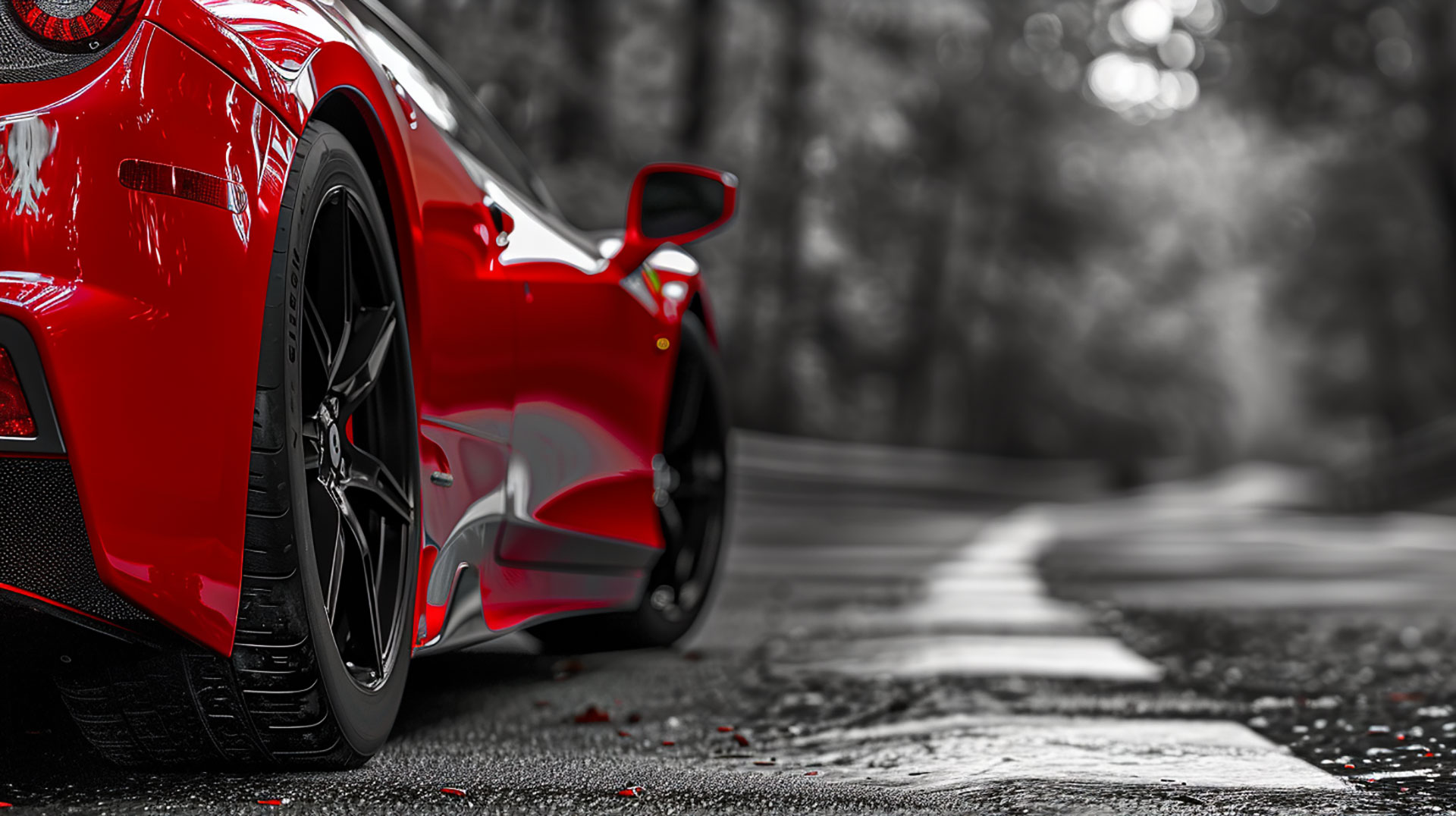 Red Supercar HD Wallpaper: 16:9 Aspect Ratio