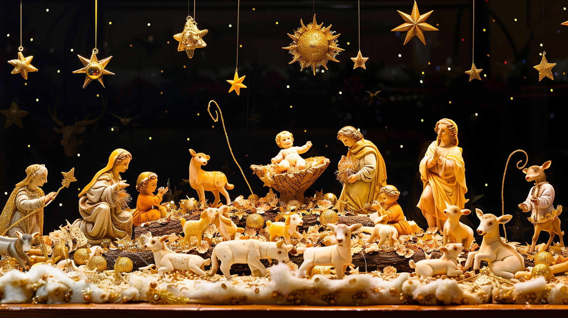 Christmas Reverence: Peaceful Religious Christmas Wallpaper