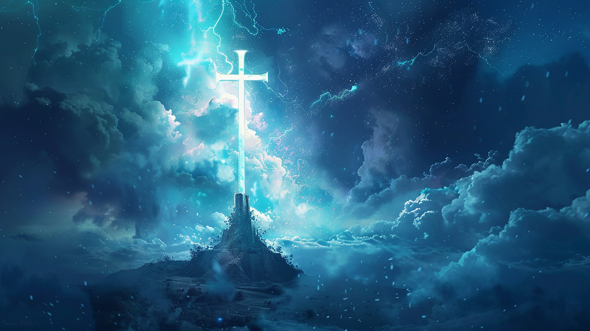 Venerated Visions: Ultra HD Religious AI Wallpaper