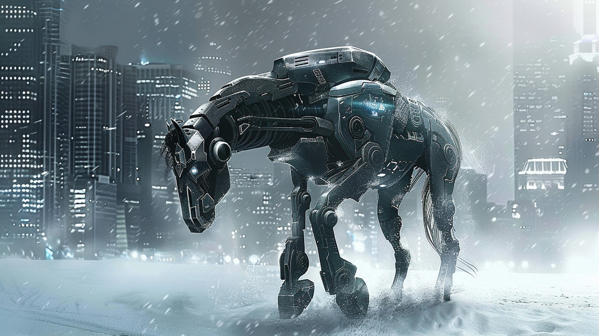 High-Tech Horse: AI-Rendered 8k Robot Wallpaper