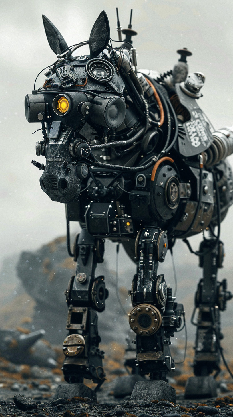 Futuristic Robot Horse: HD AI Desktop Wallpaper