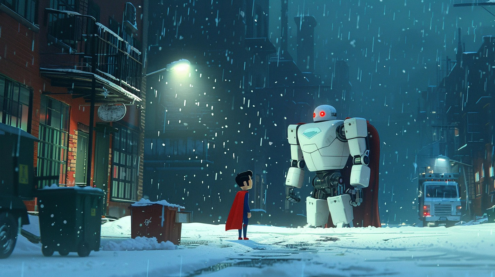 Robotic Resilience: Robot Superman 8K Digital Art