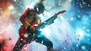 Electric Vibes: AI Rock Music HD Wallpaper