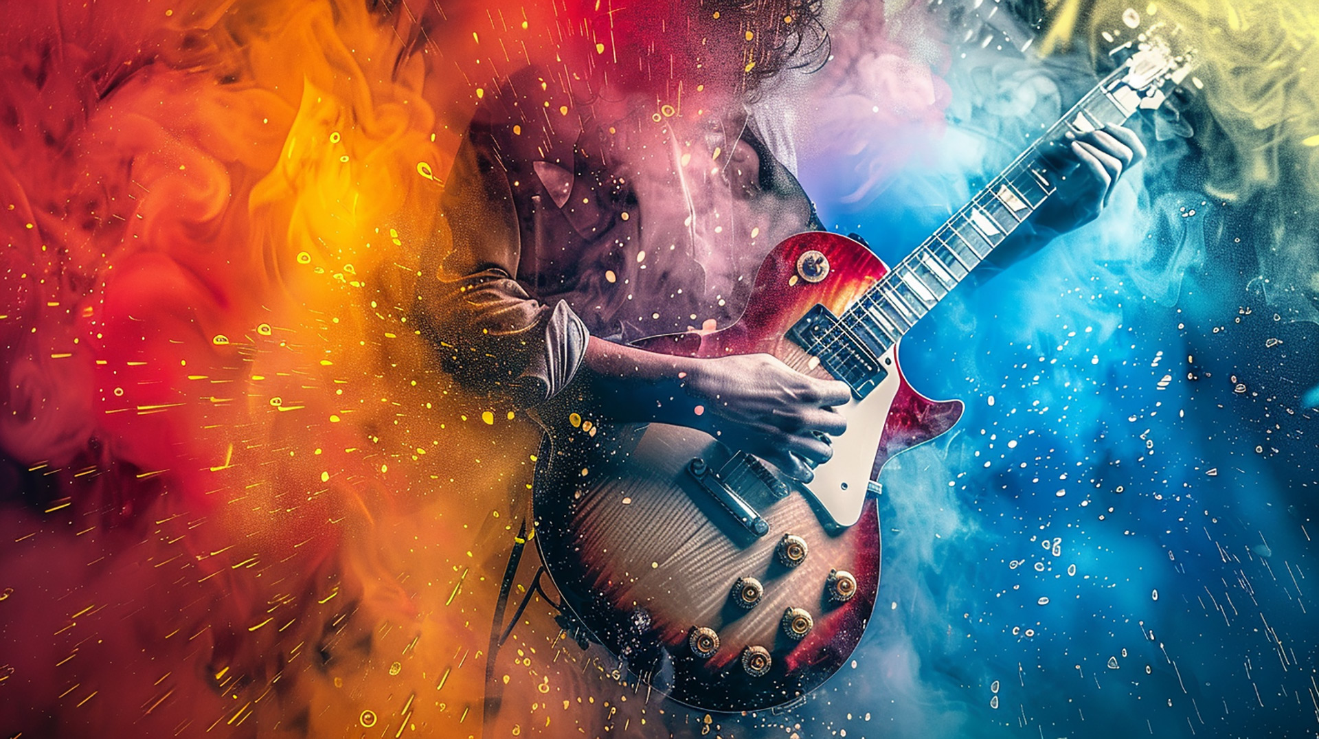 Guitar Legends: Digital Background of Rock Music